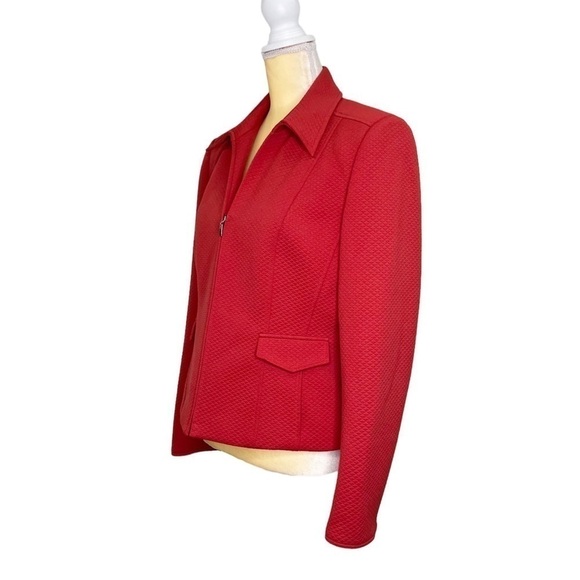 Talbots Jacket/ Blazer Size 10 Weathered Red Quitted Jersey Knit Suit Coat EUC - Picture 3 of 8